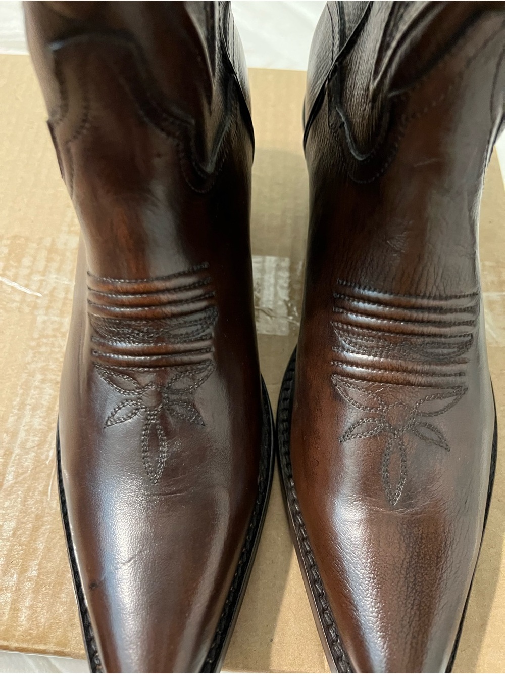Dan Post 11” Mataya Style DP4323 Brown Leather Western Heeled Cowboy Boots - Picture 6 of 13